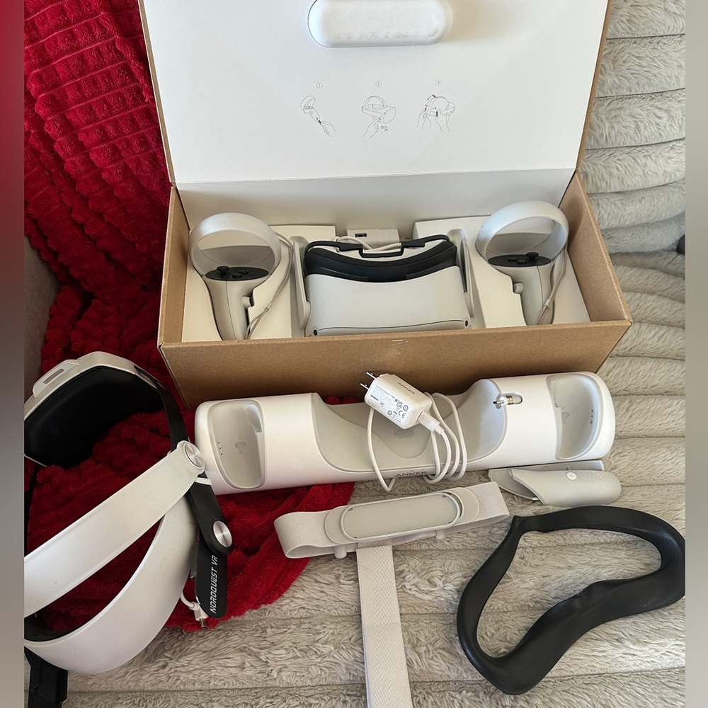 Meta Quest 2 VR Headset w/Controllers & Accessories - Picture 2 of 9